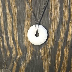 White Jade Pendant On An Adjustable Necklace